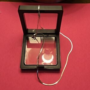 S925 Sterling Silver 16 inch Flat Chain Necklace for Men, Women by Best Wishes